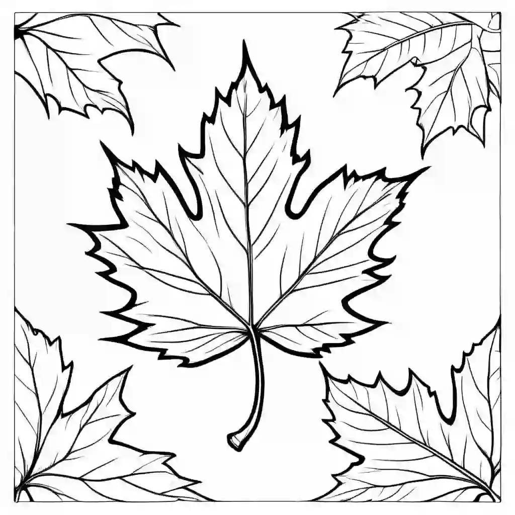 Leaves falling in Autumn coloring pages